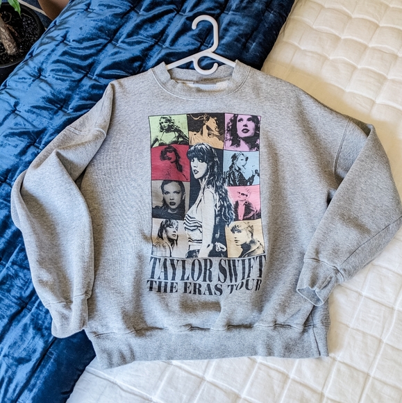 Taylor Swift Sweaters - Taylor Swift The Eras Tour Sweatshirt, Heather Grey, Medium